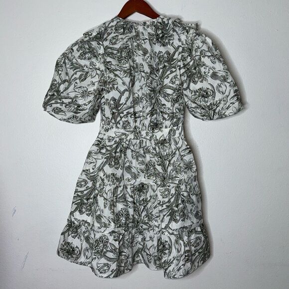 CAROLINE CONSTAS Women’s Ruffled Wrap Side-Tie Mini Dress Size XS - Picture 4 of 8